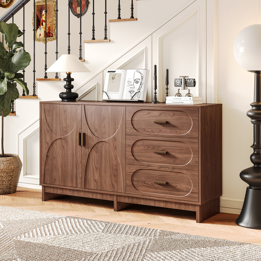 Oval-Grain Walnut Sideboard — 59"
