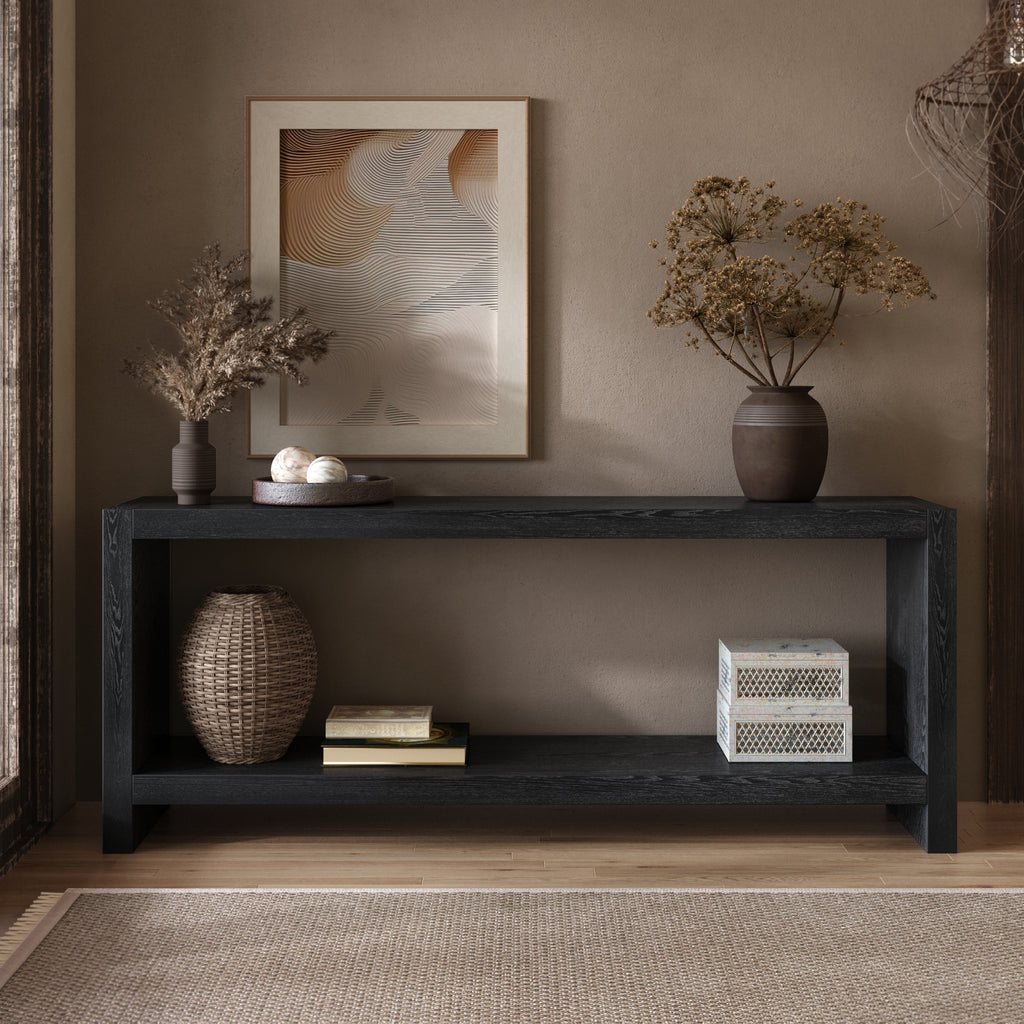 Farmhouse Console Table — 63", Black