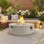 Fluted Round Fire Pit Table — 38", 50,000 BTU