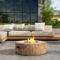 Wood-Look Propane Fire Pit — 30,000 BTU, Brown