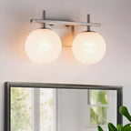 Marble Globe 2-Light Vanity Light — Nickel