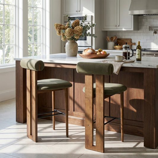 Renee Rolled-Back Bar Stool — Set of 2