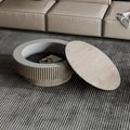 Round Storage Coffee Table — 31.5", Grey