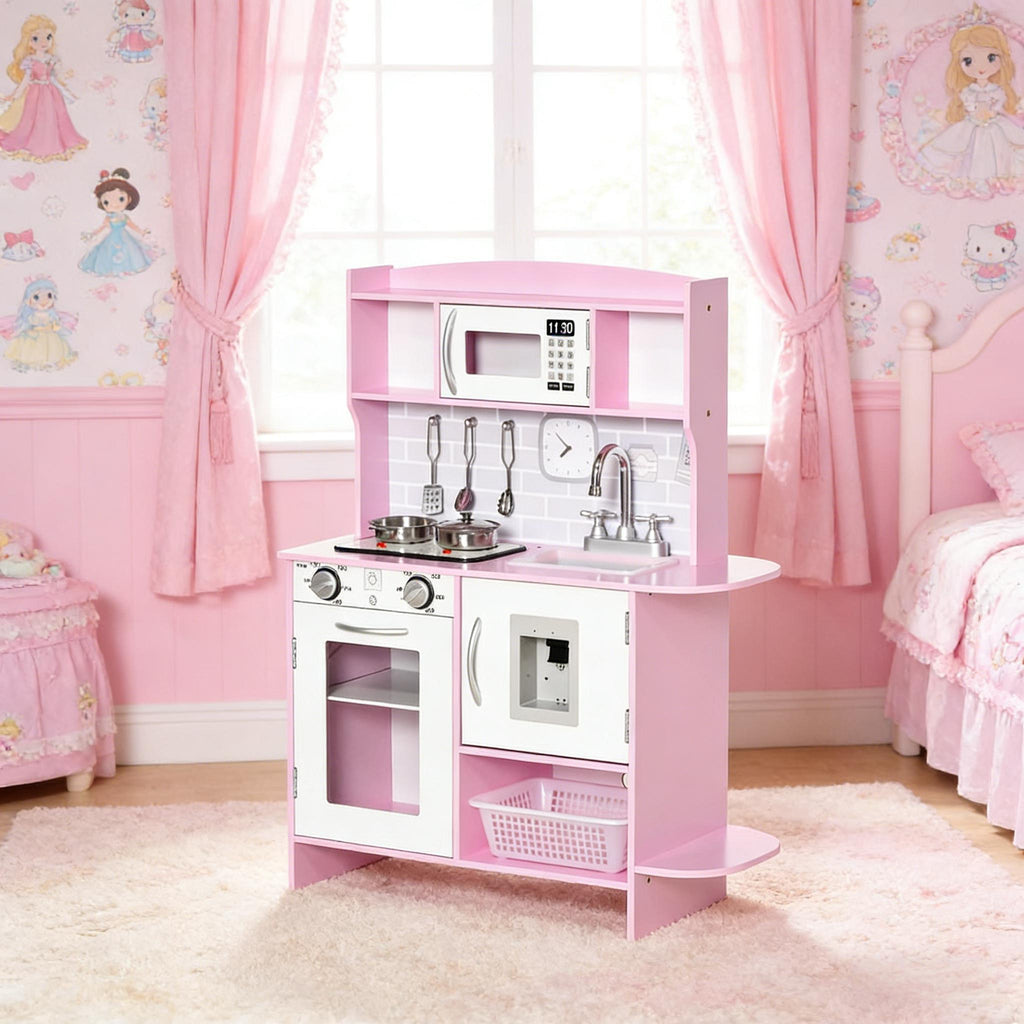 Play Kitchen — Pink & White