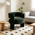 Open-Back Barrel Chair — Green