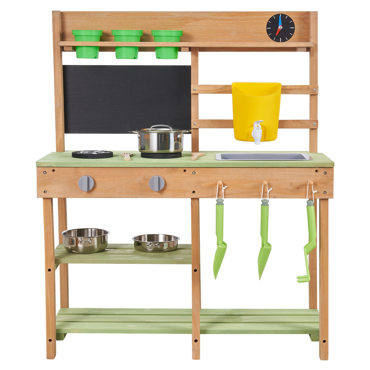 Outdoor Mud Kitchen with Water Tank — Green