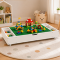 3-in-1 Reversible Kids Activity Table — White & Green