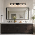 Large 6-Light Vanity Light with Clear Glass — Matte Black