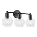 Industrial 3-Light Globe Vanity Light — Black