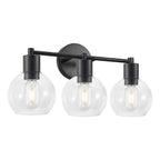 Industrial 3-Light Globe Vanity Light — Black