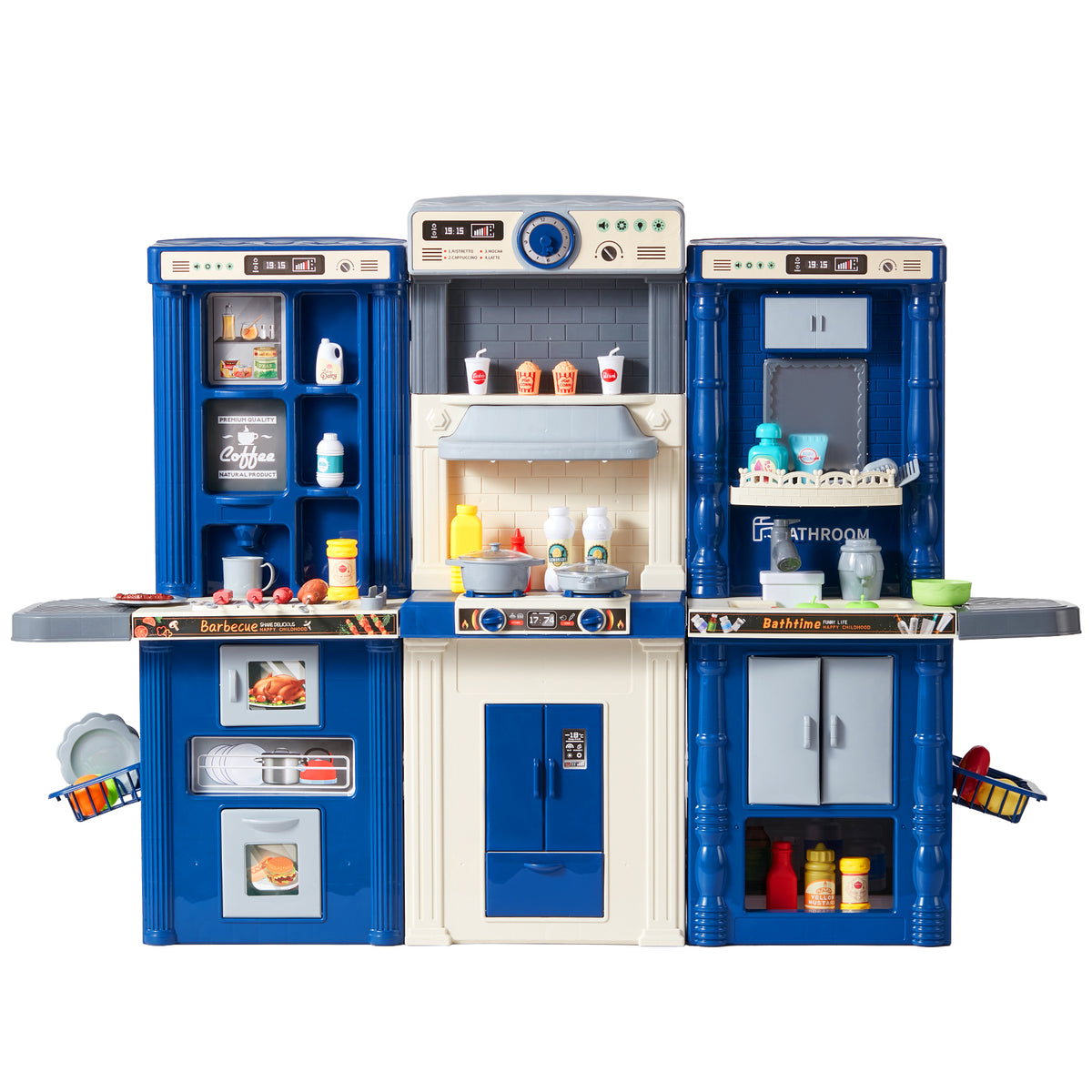Play Kitchen with 74 Accessories — Blue