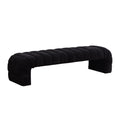 Channel Tufted Bed Bench — Black Chenille