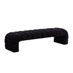 Channel Tufted Bed Bench — Black Chenille
