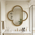 Quatrefoil Beaded Wall Mirror — 31.5", Antique Gold