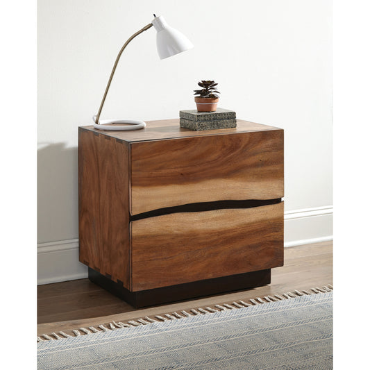 Smokey Walnut & Coffee Bean 2-Drawer Nightstand