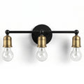Farmhouse 3-Light Wall Sconce — Black & Gold