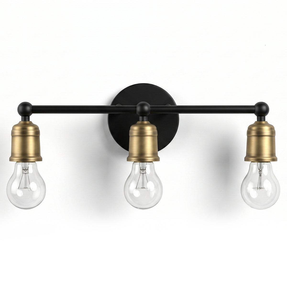 Farmhouse 3-Light Wall Sconce — Black & Gold