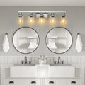 Modern 5-Light Vanity Light with Clear Glass — 31", Brushed Nickel