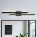Wrought Iron 2-Light LED Vanity Light — 36", Black