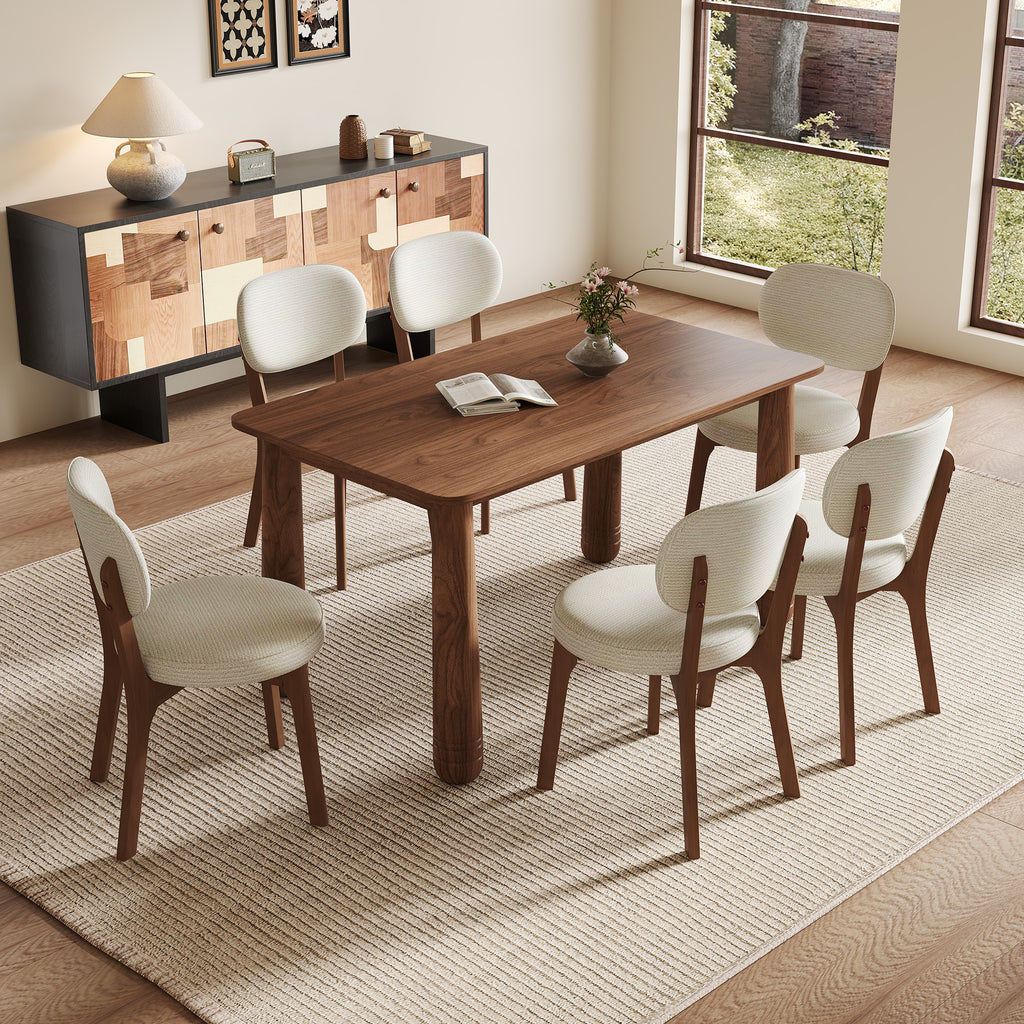 Solid Wood Dining Table — 63", Walnut
