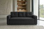 Pull-Out Sleeper Sofa — Black Chenille