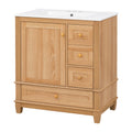 Freestanding Bathroom Vanity — 30", Natural Wood
